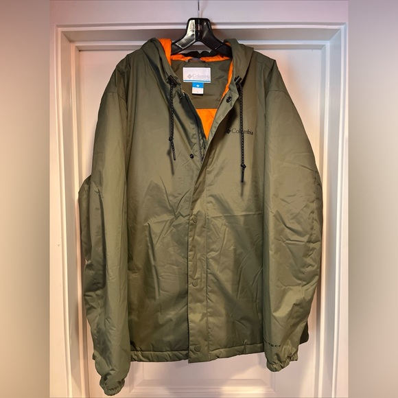 Columbia Cedar Cliff Insulated Jacket Mens XL Stone Green Hood Waterproof Hunt - Picture 1 of 15